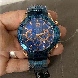 Skyline Blue and Gold Watch Men